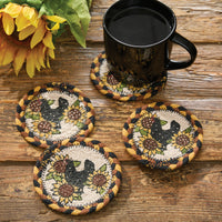 Thumbnail for Henny Penny Printed Braided Coasters Set of 4 Park Designs