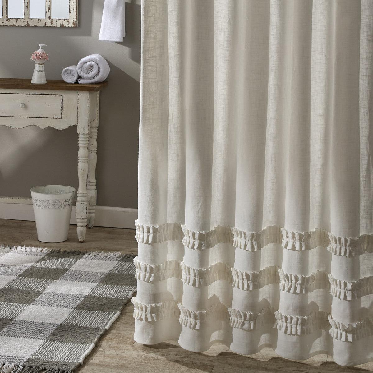 Colette Ruffle Shower Curtain - Set of 2 Park Designs - The Fox Decor