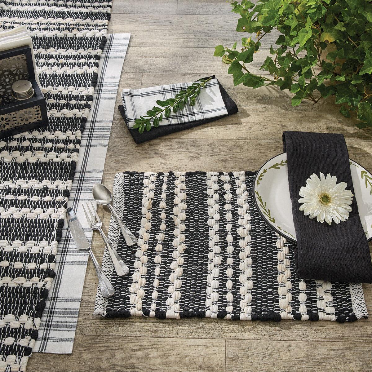 Onyx And Ivory Chindi Placemat Set of 12 Park Designs - The Fox Decor