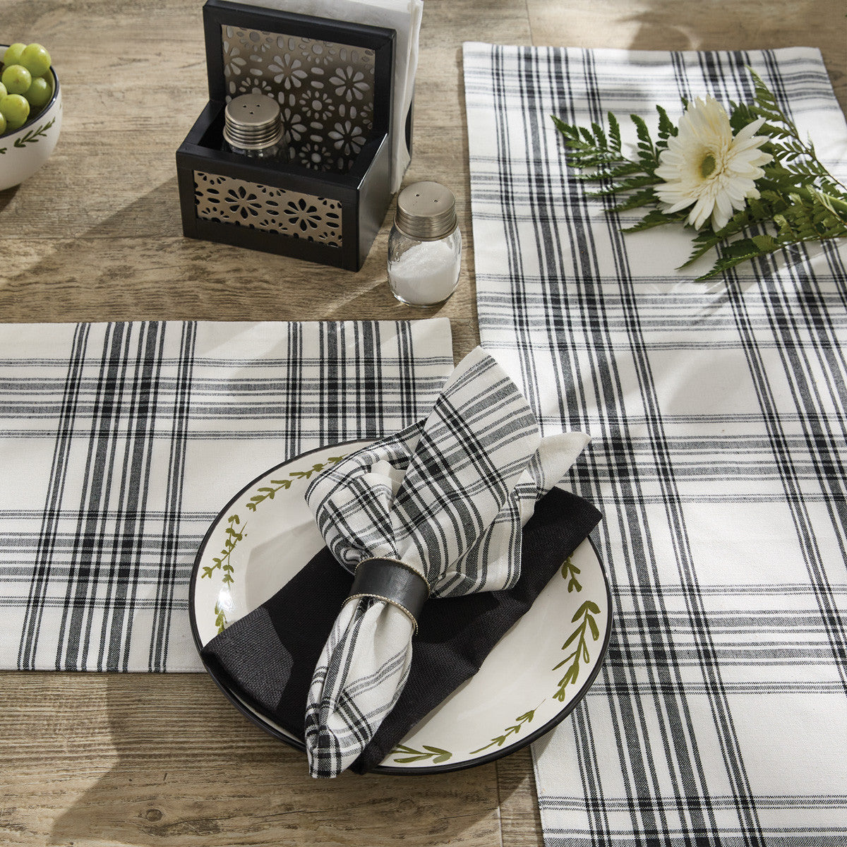 Onyx And Ivory Table Runner 36"L Set of 2 Park Designs - The Fox Decor