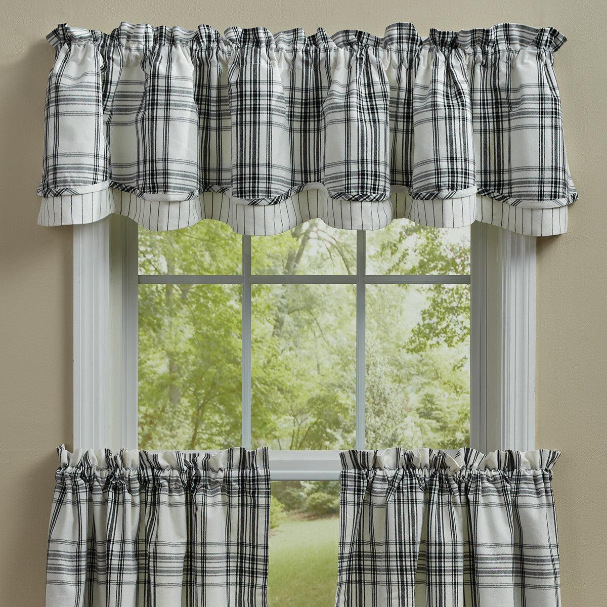 Onyx & Ivory Valance - Lined Layered 72x16 Set of 2 Park designs