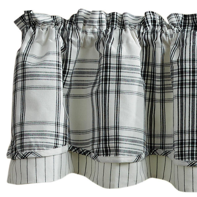 Onyx & Ivory Valance - Lined Layered 72x16 Set of 2 Park designs - The Fox Decor