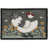 Thumbnail for My Little White Hen Hooked Rug 2' x 3' Set of 2 Park Designs - The Fox Decor
