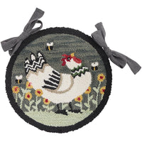 Thumbnail for My Little White Hen Hooked Chair Pad Set of 2 Park Designs - The Fox Decor
