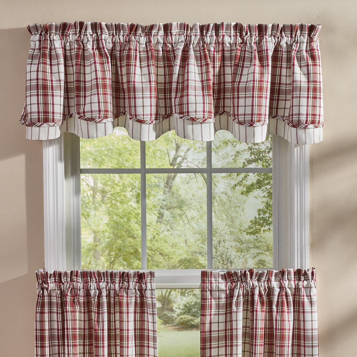 Homestyle Lined Layered Valance 16" L - Set of 2 Park designs