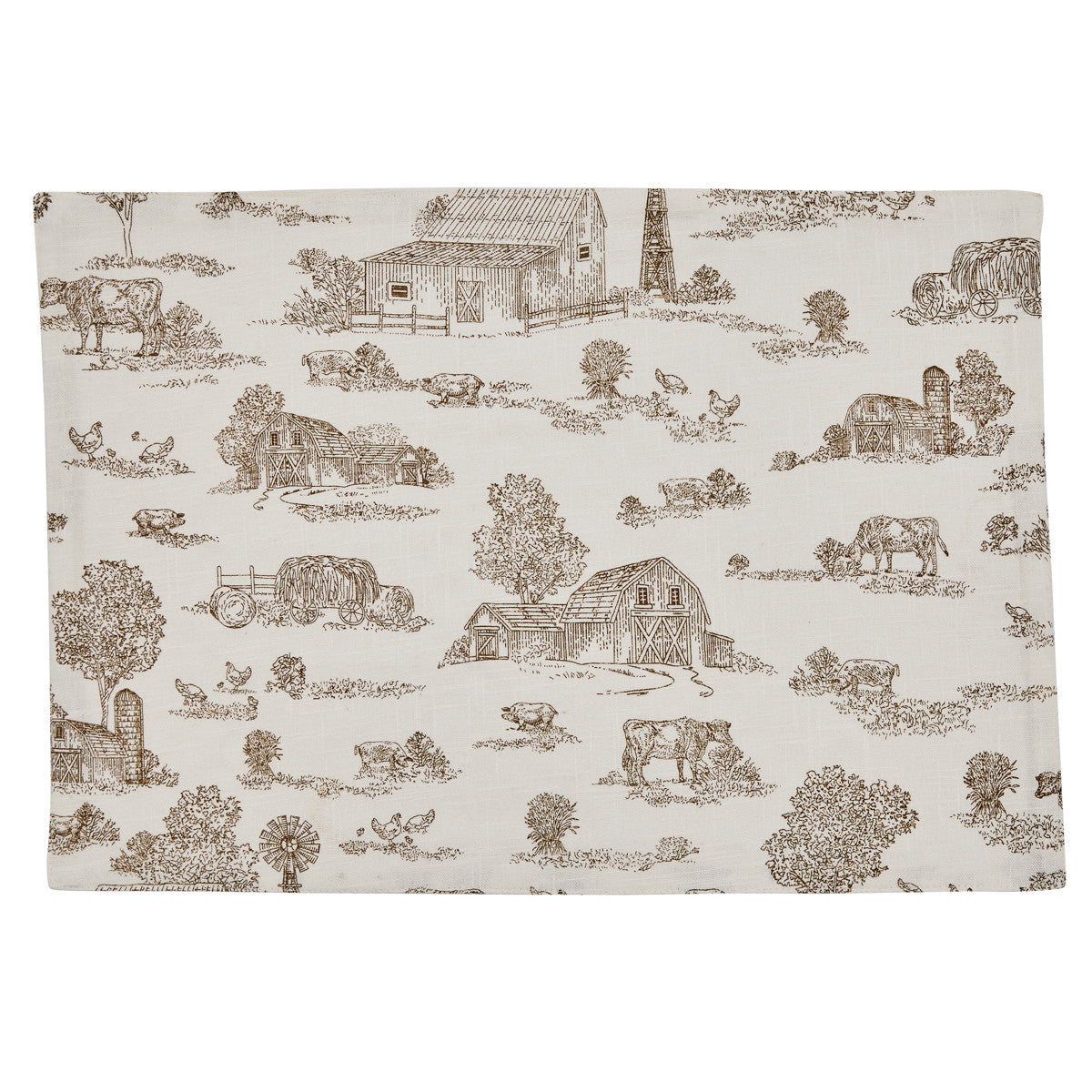 Down On The Farm Toile Placemats - Set of 12 Park Designs