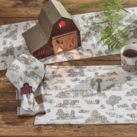 Down On The Farm Toile Napkins - Set Of 12 Check Park Designs - The Fox Decor