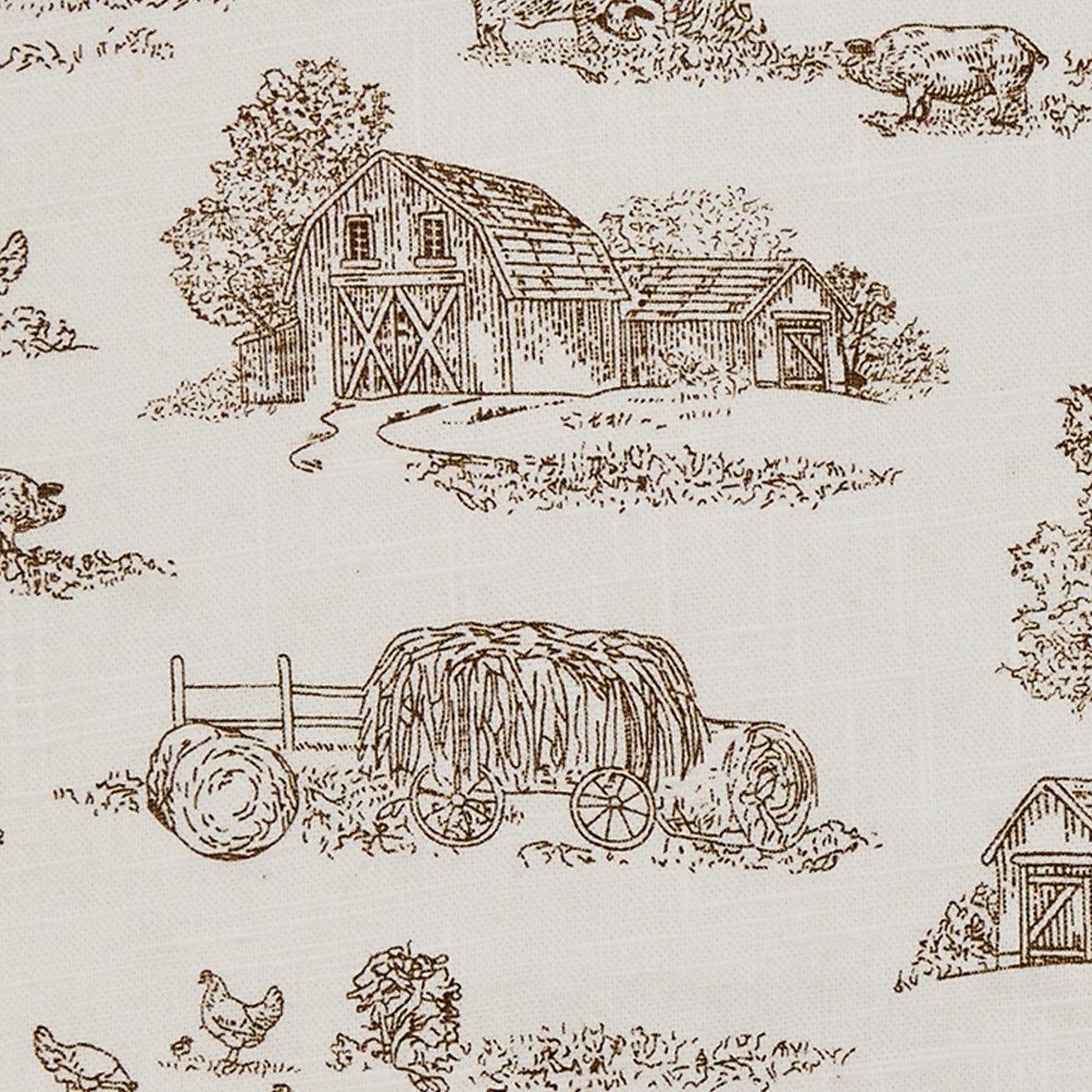 Down On The Farm Toile Napkins - Set Of 12 Check Park Designs - The Fox Decor