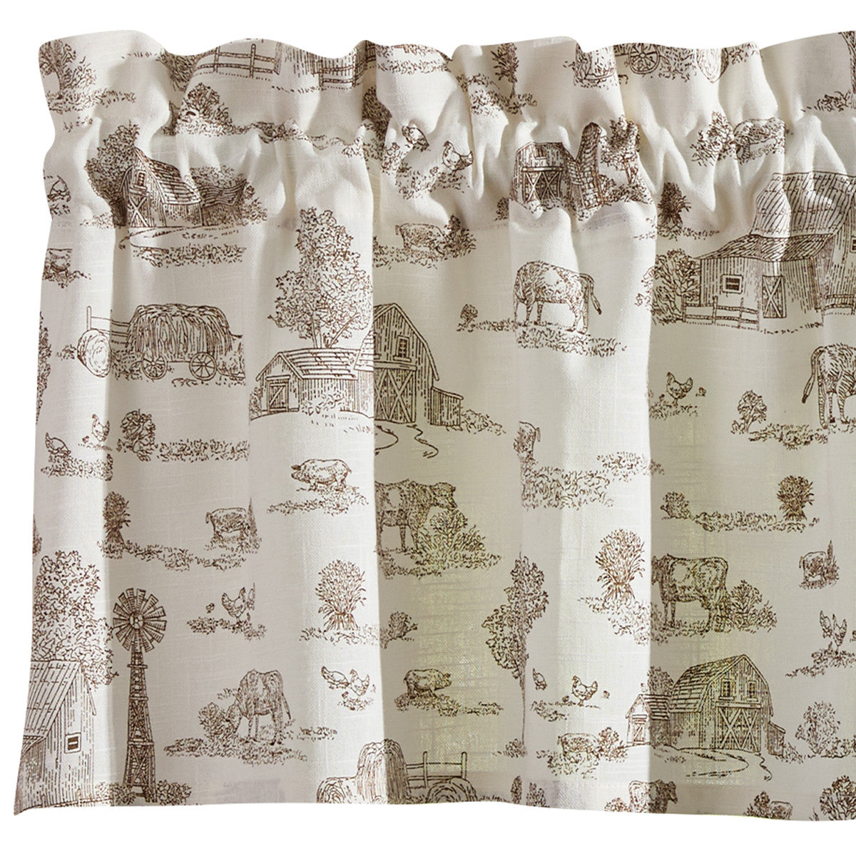 Down On The Farm Toile Valance 14" L - Set of 2 Park designs - The Fox Decor