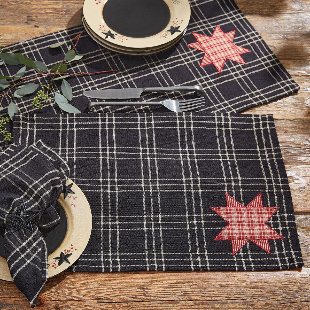 Farmhouse Star Applique Placemat Set of 12 Park Designs - The Fox Decor