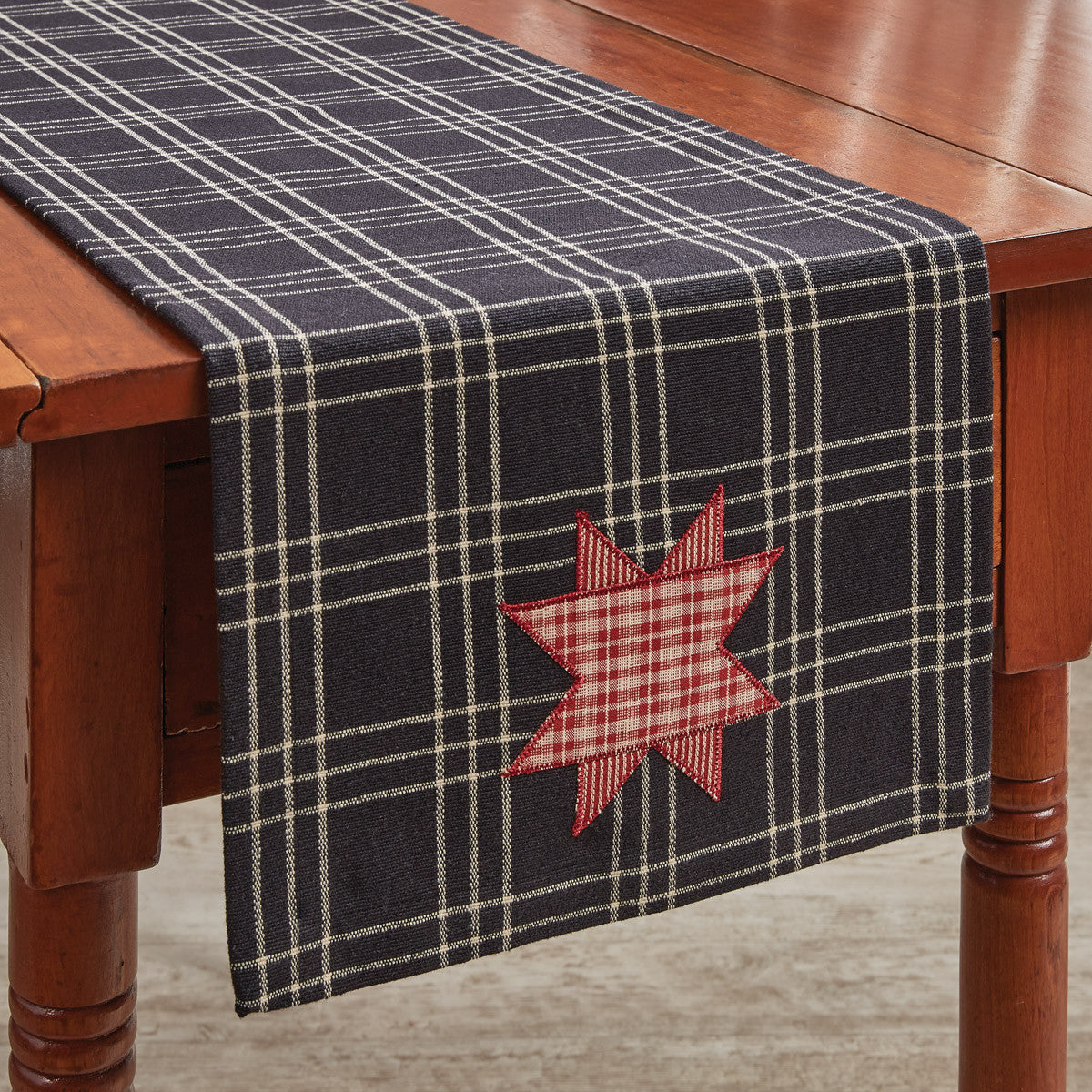 Farmhouse Star Appliqued Table Runner 36" L Set of 2 Park Designs - The Fox Decor