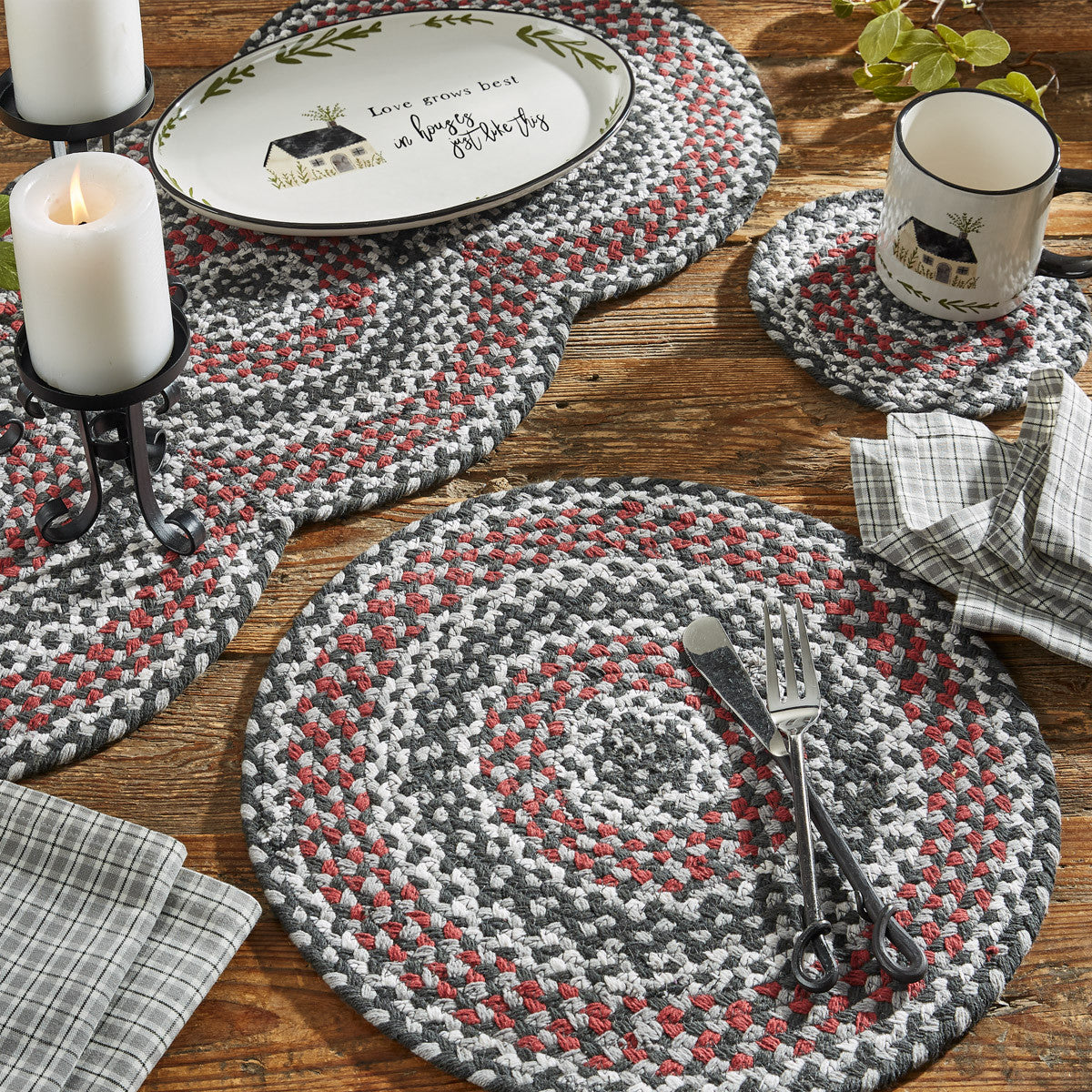 Limestone Braided Table Runner 34"L Park Designs