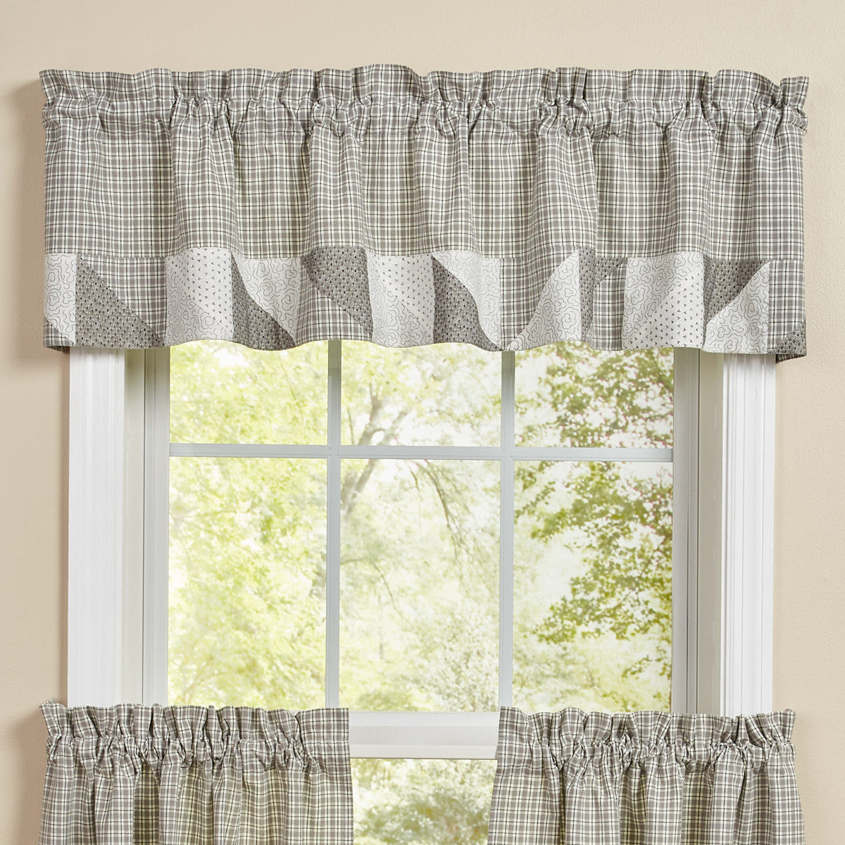 Millstone Lined Patch Valance 14"L - Park designs - The Fox Decor
