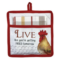Live Like You're Fried Pocket Potholder Set Park Designs - The Fox Decor