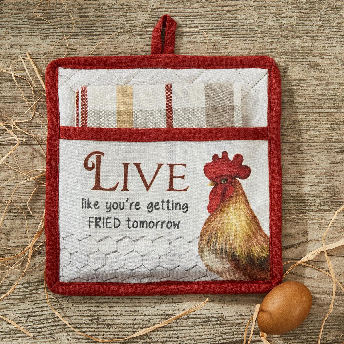 Live Like You're Fried Pocket Potholder Set Park Designs - The Fox Decor