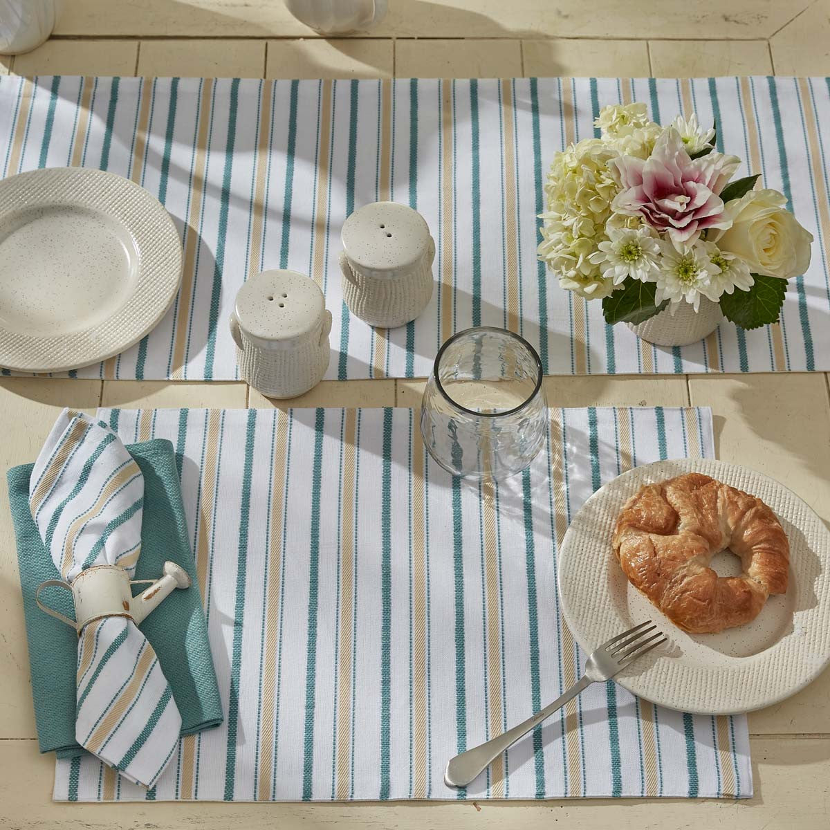 Serene Stripe Table Runner 36"L Set of 2 Park Designs - The Fox Decor