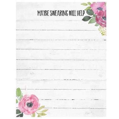 Swearing Will Help Notepad - The Fox Decor
