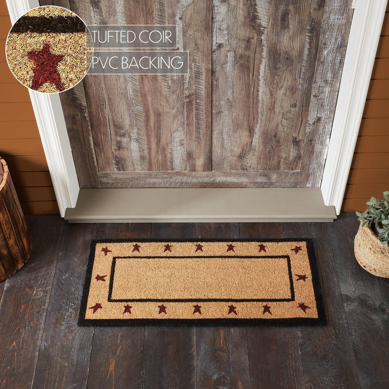 Connell Coir Rug Rect Stars 17x36 - The Fox Decor