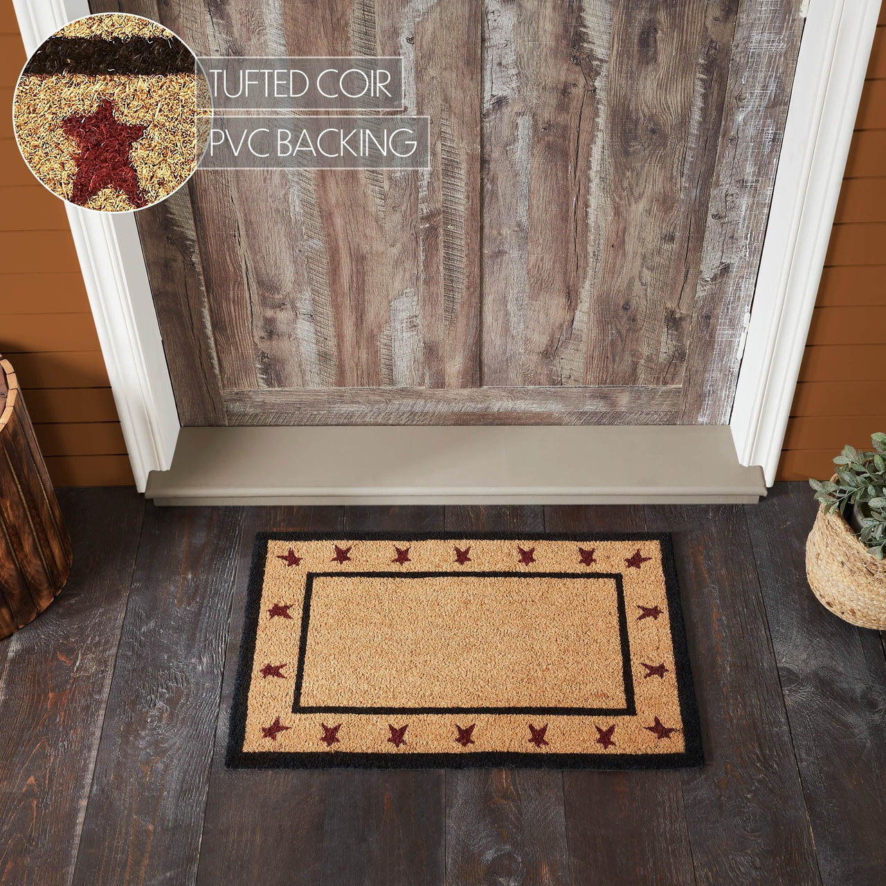 Connell Coir Rug Rect Stars 20x30 - The Fox Decor
