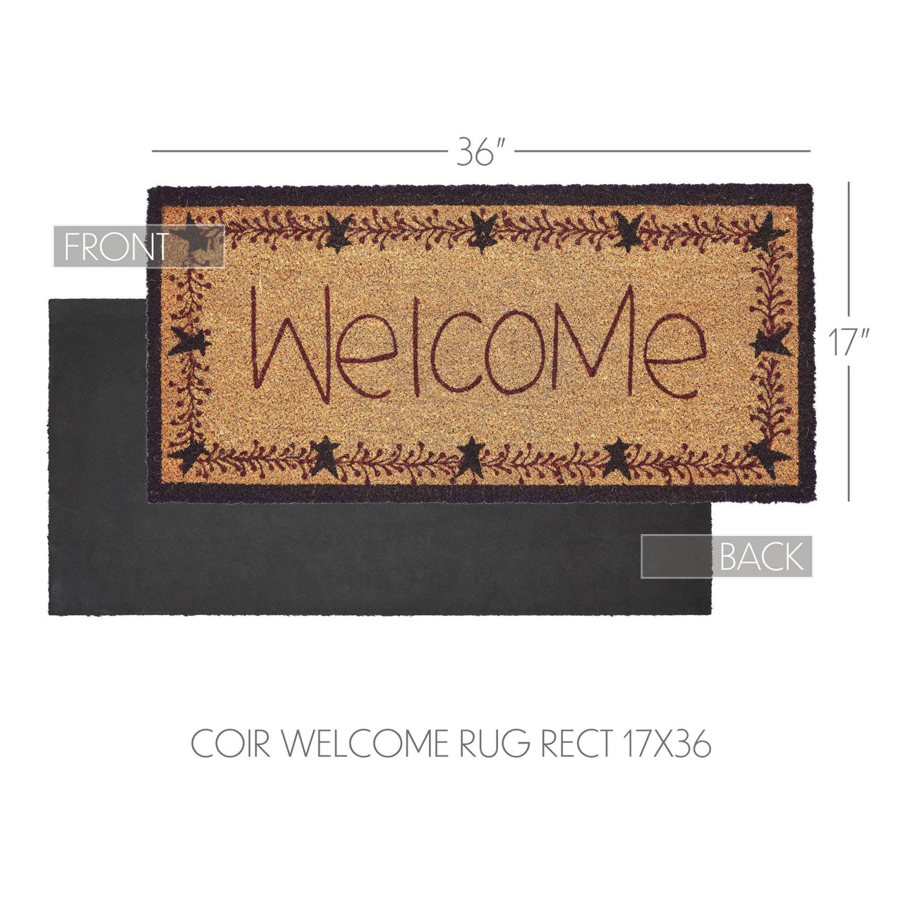 Pip Vinestar Coir Welcome Rug Rect 17x36 - The Fox Decor