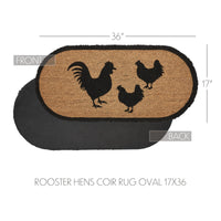 Thumbnail for Down Home Rooster & Hens Coir Rug Oval 17x36 - The Fox Decor
