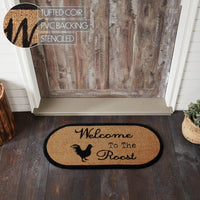 Thumbnail for Down Home Welcome to the Roost Coir Rug Oval 17x36 - The Fox Decor