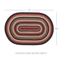 Connell Jute Rug Oval w/ Pad 48x72 - The Fox Decor