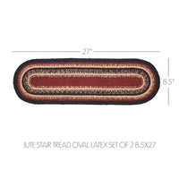 Thumbnail for Connell Jute Stair Tread Oval Latex Set of 2 8.5x27 - The Fox Decor
