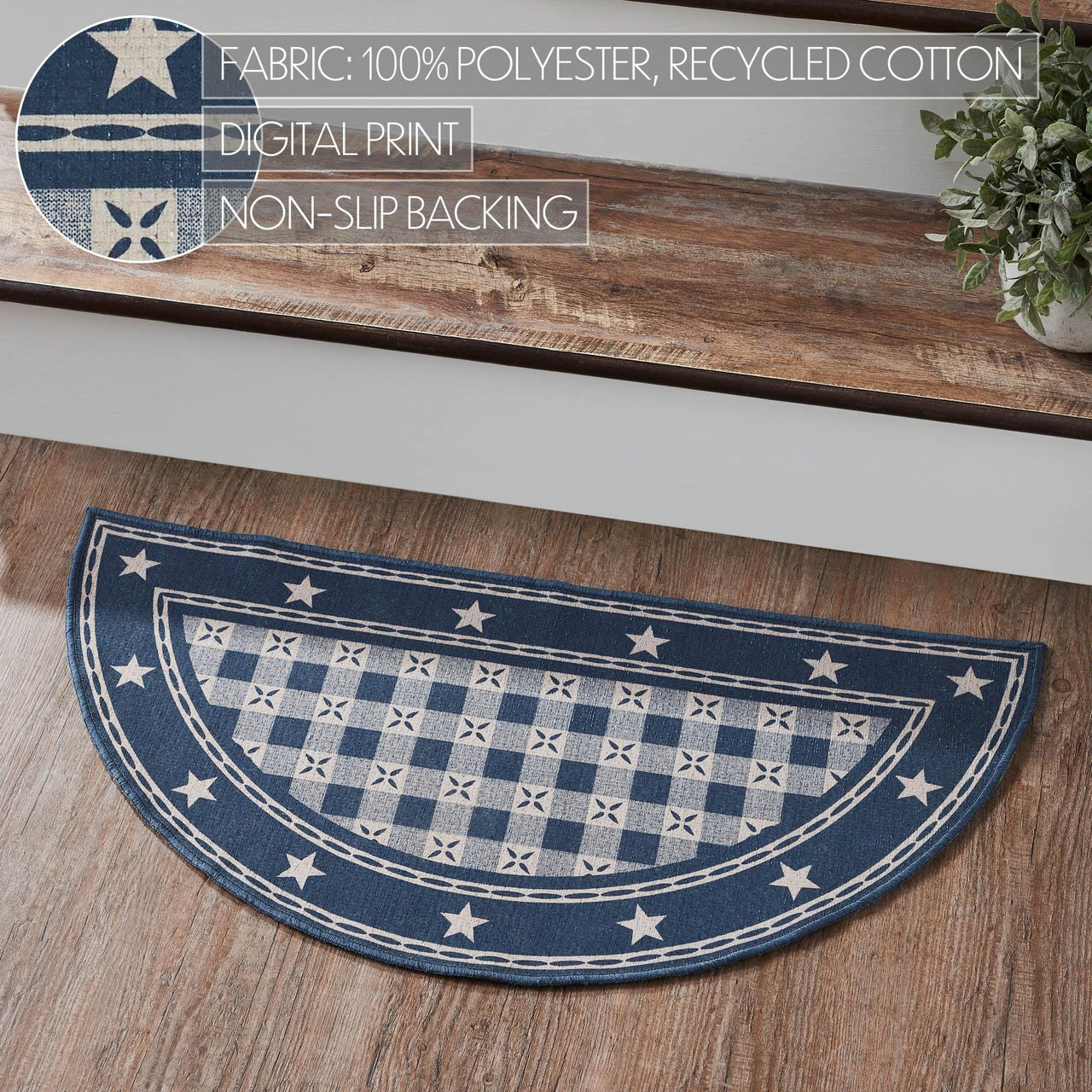 My Country Polyester Rug Half Circle 16.5x33 - The Fox Decor