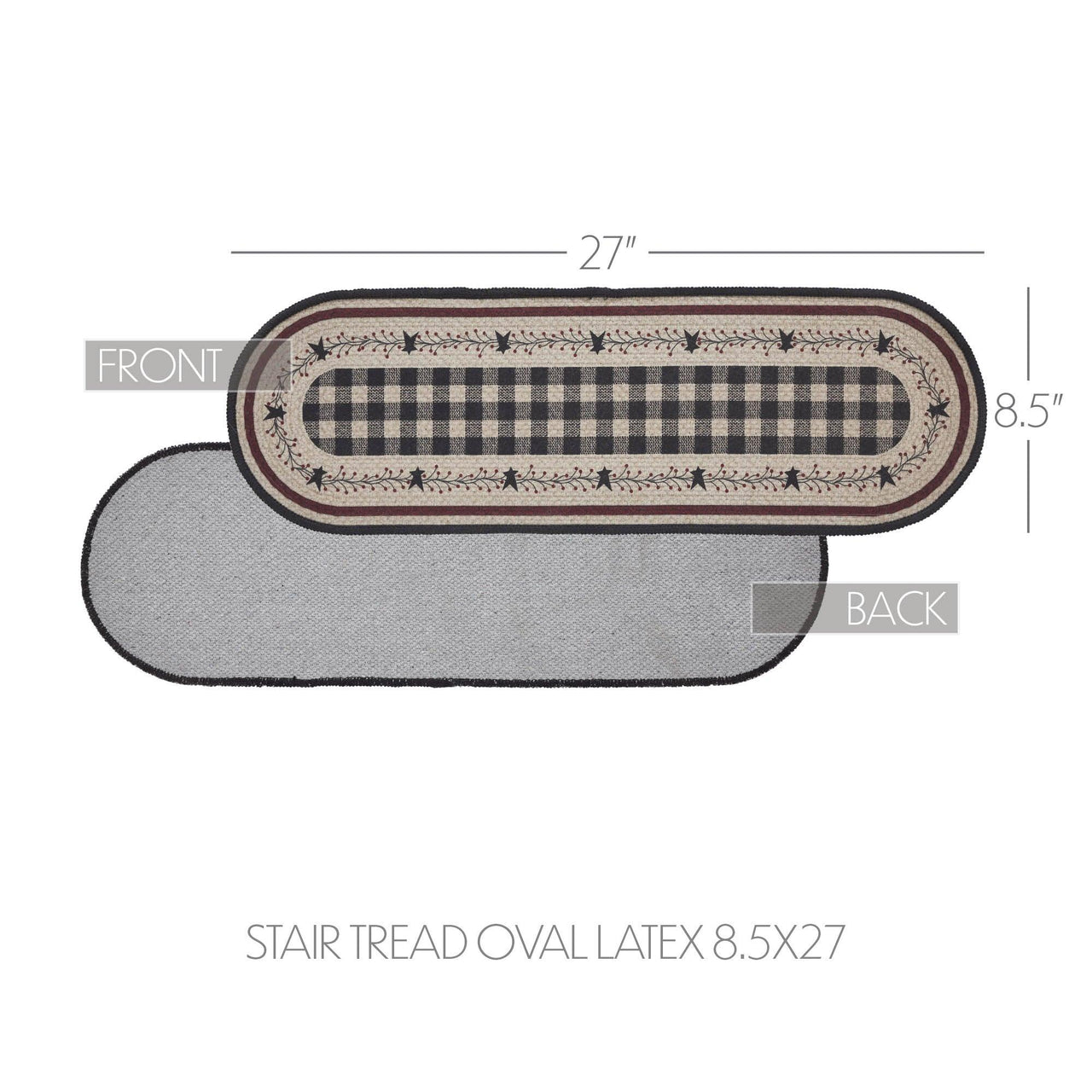 Pip Vinestar Polyester Stair Tread Oval Latex 8.5x27 - The Fox Decor