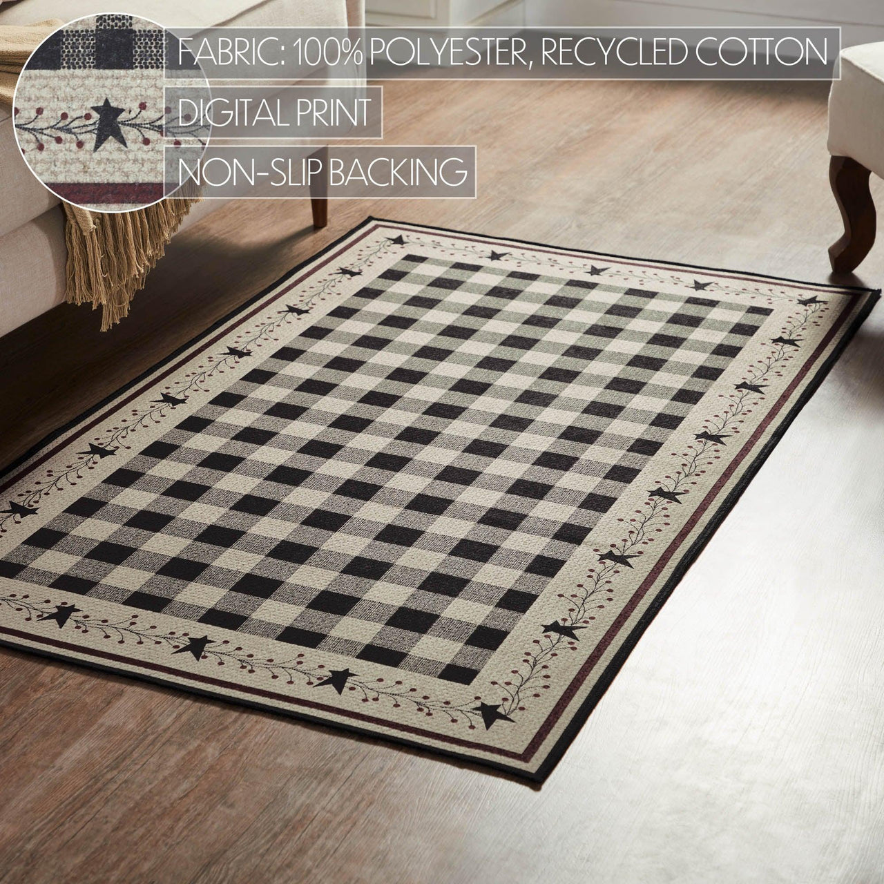 Pip Vinestar Polyester Rug Rect 36x60 - The Fox Decor
