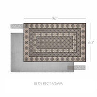 Thumbnail for Custom House Black Tan Jacquard Polyester Rug Rect 60x96 - The Fox Decor