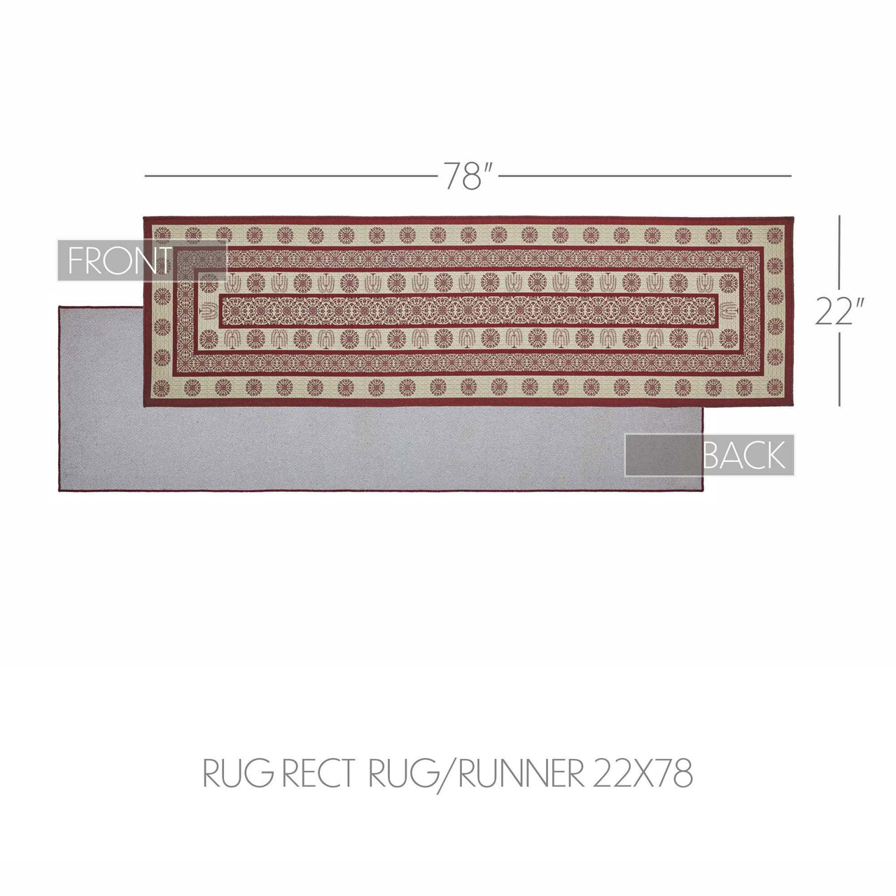 Custom House Burgundy Tan Jacquard Polyester Rug/Runner Rect 22x78 - The Fox Decor