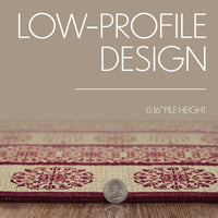 Thumbnail for Custom House Burgundy Tan Jacquard Polyester Rug/Runner Rect 22x96