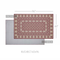 Thumbnail for Custom House Burgundy Tan Jacquard Polyester Rug Rect 60