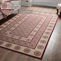 Thumbnail for Custom House Burgundy Tan Jacquard Polyester Rug Rect 60
