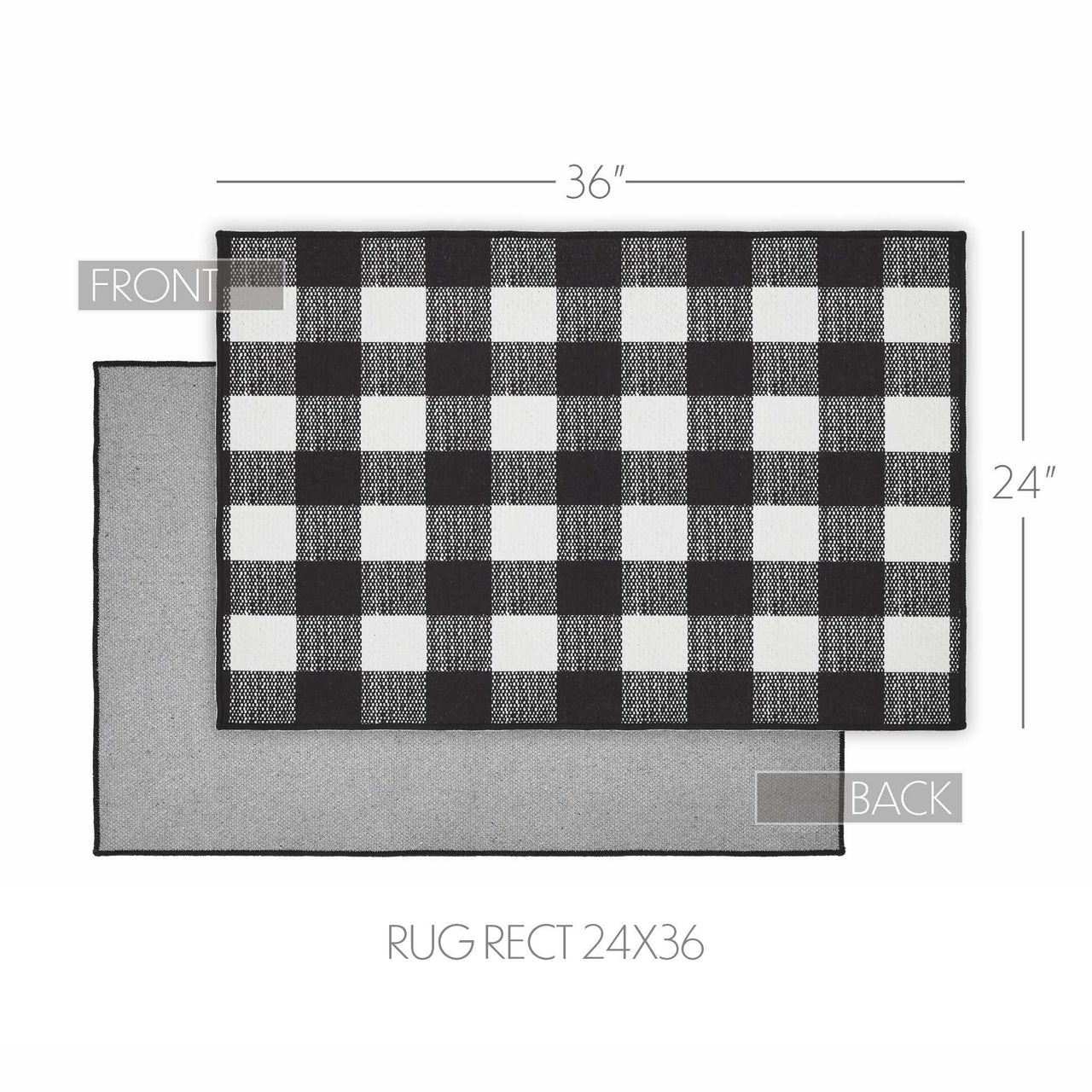 Annie Buffalo Check Black Polyester Rug Rect 24x36 - The Fox Decor