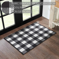 Annie Buffalo Check Black Polyester Rug Rect 24x36 - The Fox Decor