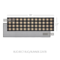 Thumbnail for Black Check Polyester Rug/Runner Rect 22x78 - The Fox Decor