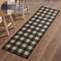 Thumbnail for Black Check Polyester Rug/Runner Rect 22x78 - The Fox Decor