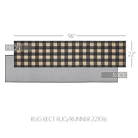 Thumbnail for Black Check Polyester Rug/Runner Rect 22x96 - The Fox Decor