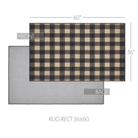Thumbnail for Black Check Polyester Rug Rect 36x60 - The Fox Decor