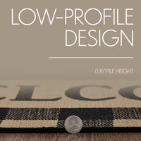 Thumbnail for Black Check Welcome Polyester Rug Rect 17x36 - The Fox Decor