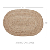 Natural Jute Rug Oval 24x36 - The Fox Decor