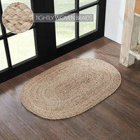 Natural Jute Rug Oval 24x36 - The Fox Decor