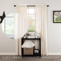 Thumbnail for Burlap Natural/Chocolate/Vintage/Antique White Panel Curtain Set of 2 84x40 - The Fox Decor