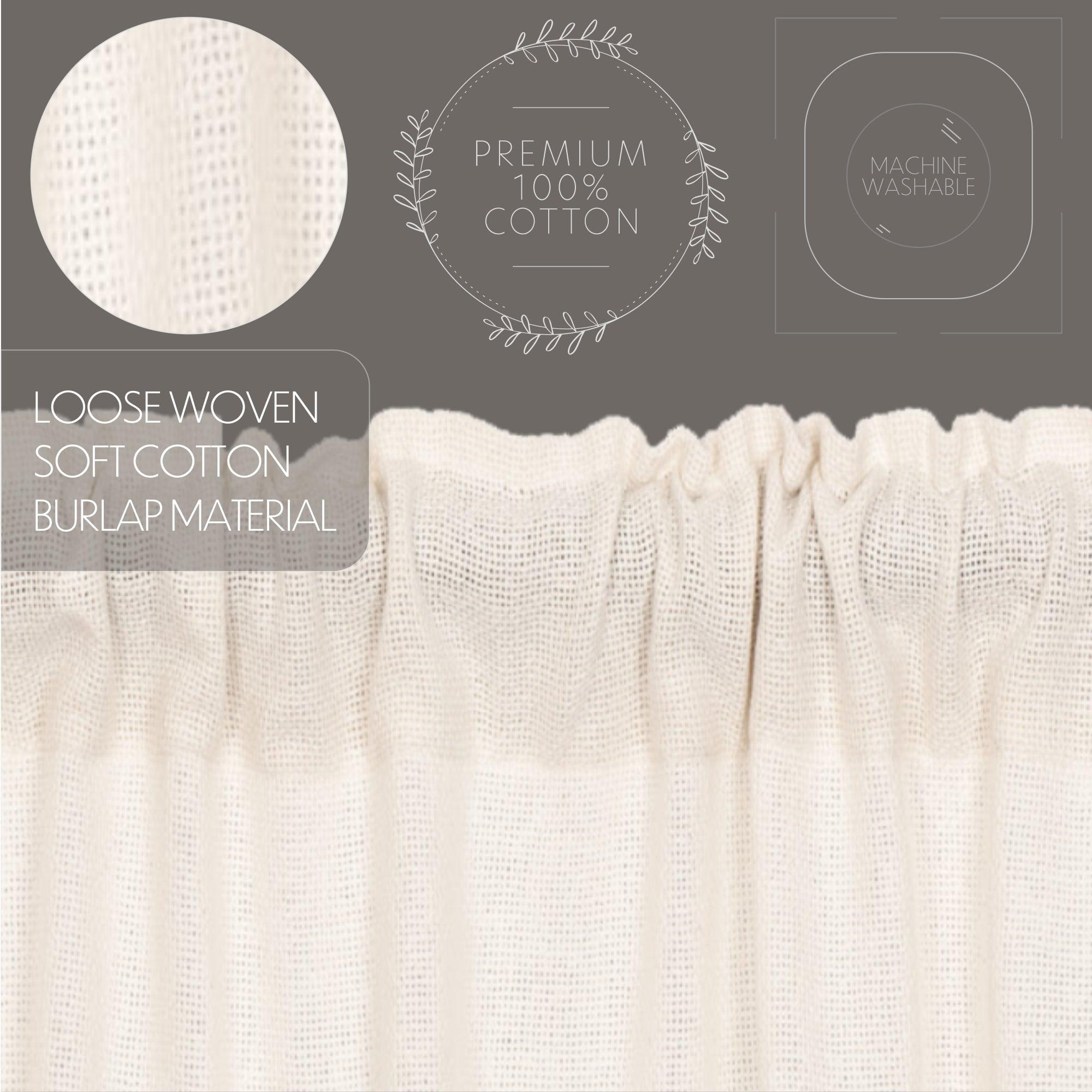 Burlap Natural/Chocolate/Vintage/Antique White Panel Curtain Set of 2 84x40 - The Fox Decor