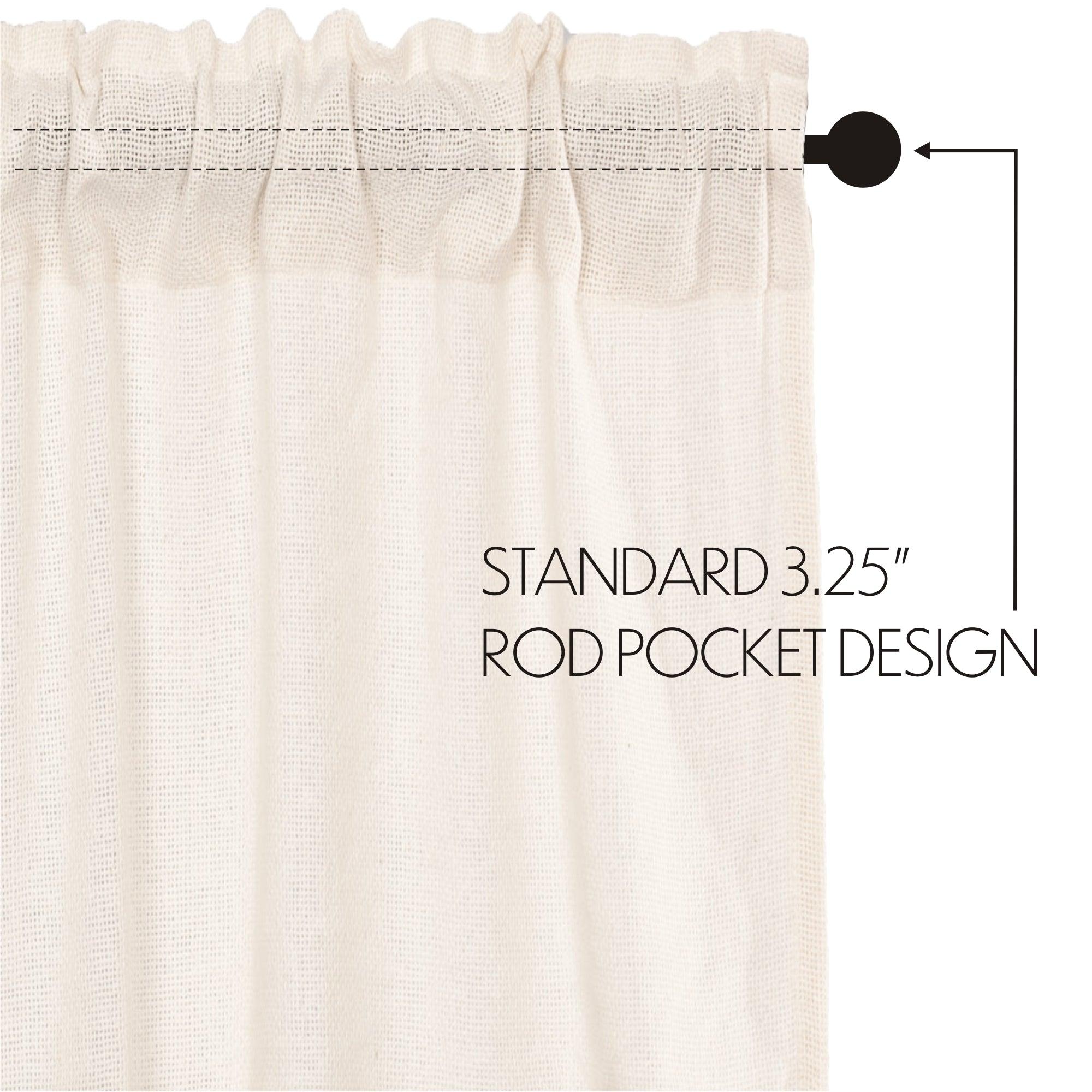 Burlap Natural/Chocolate/Vintage/Antique White Panel Curtain Set of 2 84x40 - The Fox Decor