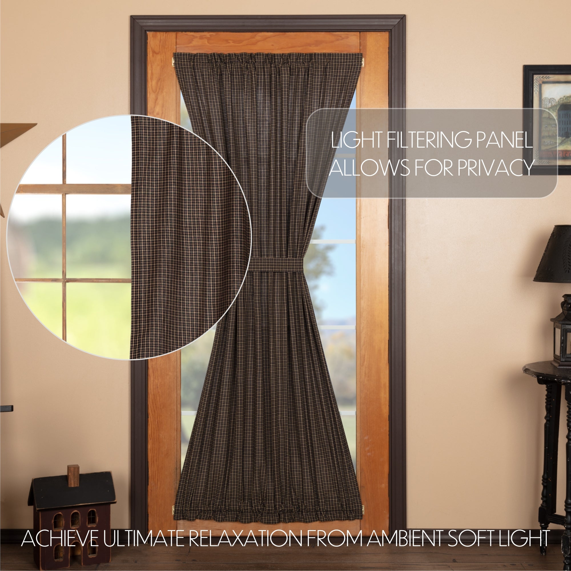 Kettle Grove Plaid Door Panel Curtain 72