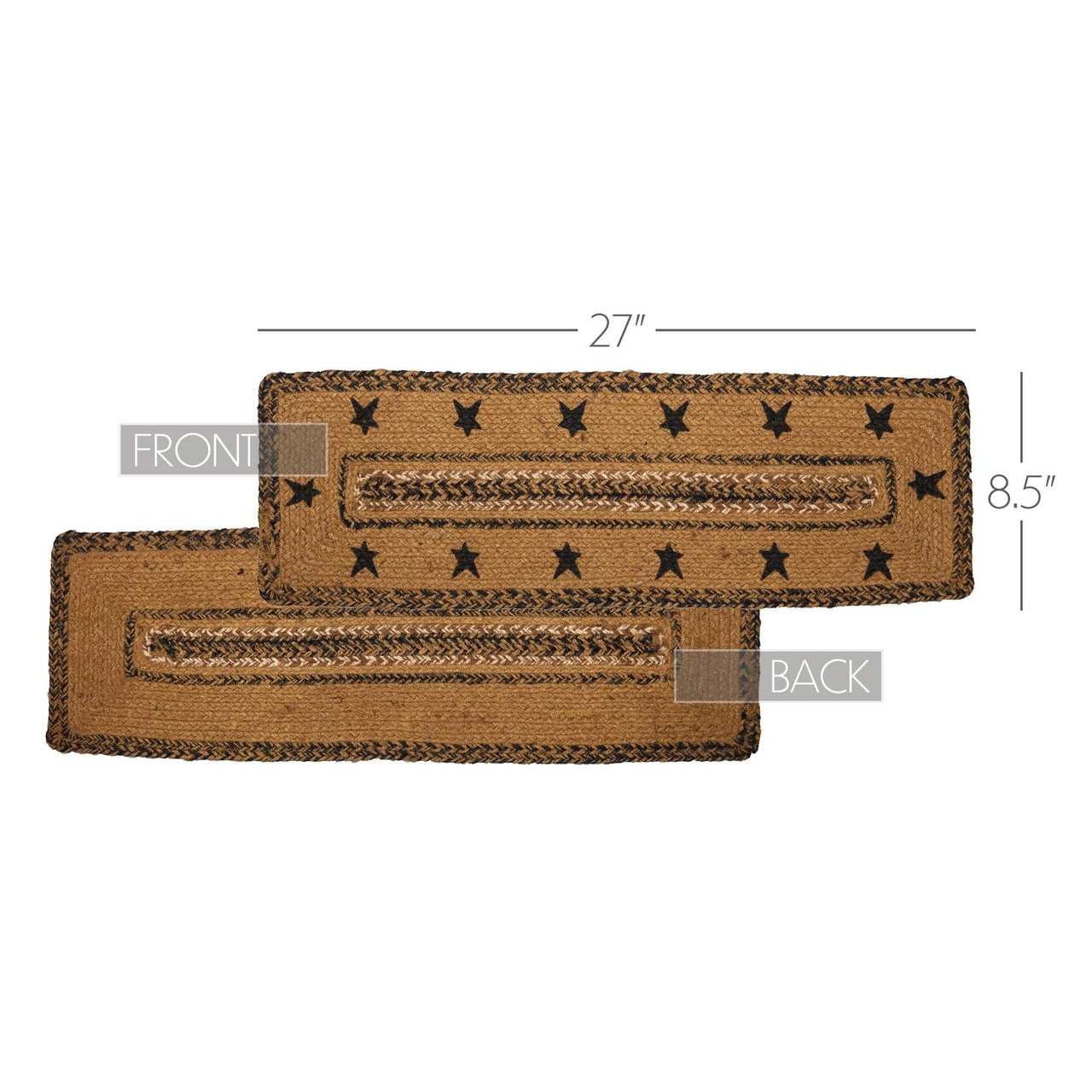 Kettle Grove Jute Stair Tread Stencil Stars Border Rect Latex 8.5x27 VHC Brands - The Fox Decor